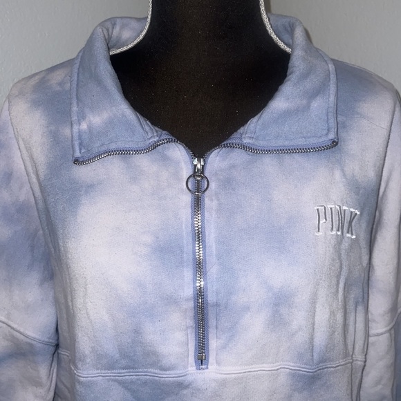 PINK Victoria Secret half zip sweater sweatshirt pullover small tie dye - Picture 4 of 11